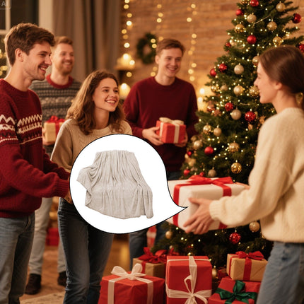 Christmas Solid Color Blanket, 59x39" Soft Warm Throw Blanket, Light-weight Plush Throw Blanket for Bed Sofa Camping Airplane Holiday Beige.