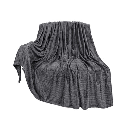 Christmas Solid Color Blanket, 59x39" Soft Warm Throw Blanket, Light-weight Plush Throw Blanket for Bed Sofa Camping Airplane Holiday Gray.