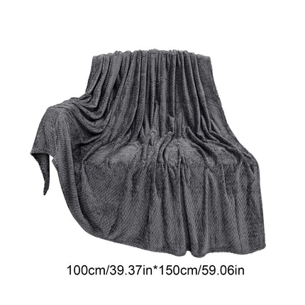 Christmas Solid Color Blanket, 59x39" Soft Warm Throw Blanket, Light-weight Plush Throw Blanket for Bed Sofa Camping Airplane Holiday Gray.