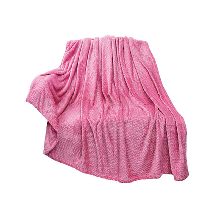 Christmas Solid Color Blanket, 59x39" Soft Warm Throw Blanket, Light-weight Plush Throw Blanket for Bed Sofa Camping Airplane Holiday Pink.