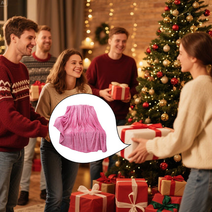 Christmas Solid Color Blanket, 59x39" Soft Warm Throw Blanket, Light-weight Plush Throw Blanket for Bed Sofa Camping Airplane Holiday Pink.
