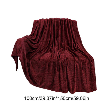 Christmas Solid Color Blanket, 59x39" Soft Warm Throw Blanket, Light-weight Plush Throw Blanket for Bed Sofa Camping Airplane Holiday Wine.