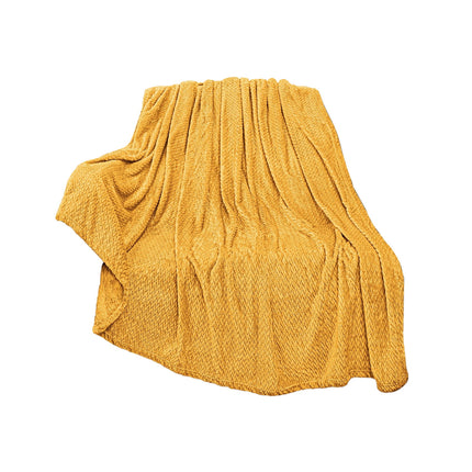 Christmas Solid Color Blanket, 59x39" Soft Warm Throw Blanket, Light-weight Plush Throw Blanket for Bed Sofa Camping Airplane Holiday Yellow.