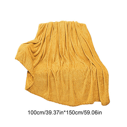 Christmas Solid Color Blanket, 59x39" Soft Warm Throw Blanket, Light-weight Plush Throw Blanket for Bed Sofa Camping Airplane Holiday Yellow.