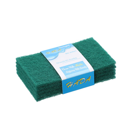 5 Pcs Scouring Pad, Dish Scrubber Scouring Pads, Green Reusable Household Scrub Pads, Double-sided Household Emery Sponge, for Dishes, Kitchen Scrubbers and Metal Grills Green.