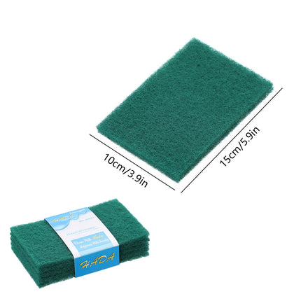 5 Pcs Scouring Pad, Dish Scrubber Scouring Pads, Green Reusable Household Scrub Pads, Double-sided Household Emery Sponge, for Dishes, Kitchen Scrubbers and Metal Grills Green.
