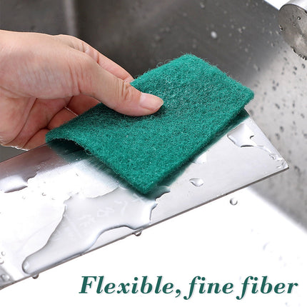 5 Pcs Scouring Pad, Dish Scrubber Scouring Pads, Green Reusable Household Scrub Pads, Double-sided Household Emery Sponge, for Dishes, Kitchen Scrubbers and Metal Grills Green.