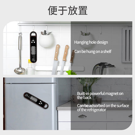 Meat Thermometer Digital, Instant Read Waterproof Food Thermometer, Instant Read Meat Thermometer, Digital T-hermometer with Long Probe, for Cooking, Grill, Candy, Kitchen, Stocking Stuffers Black.
