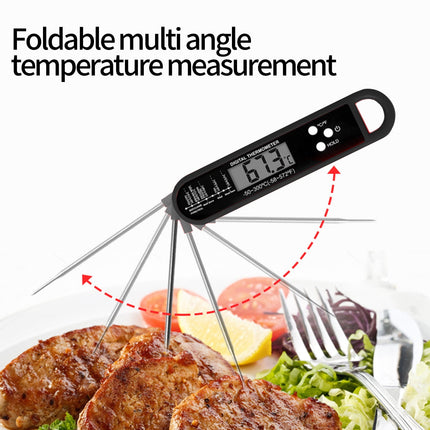 Meat Thermometer Digital, Instant Read Waterproof Food Thermometer, Instant Read Meat Thermometer, Digital T-hermometer with Long Probe, for Cooking, Grill, Candy, Kitchen, Stocking Stuffers Black.