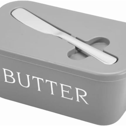 Butter Dish with Lid, Home Decor, Large Butter Dish for Countertop Ceramic Butter Keeper Container with Knife, Sealing Butter Dish, Butters Storage Box, Kitchen Gift White.