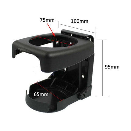 Fold-Up Drink Holder, Folding Automotive Cup Holders, Universal Car VAN Folding Cup Drink Holders, Beverage Stand Rack, Vehicle Marine RV Cup Rack, for Car Truck Boat Van Black.