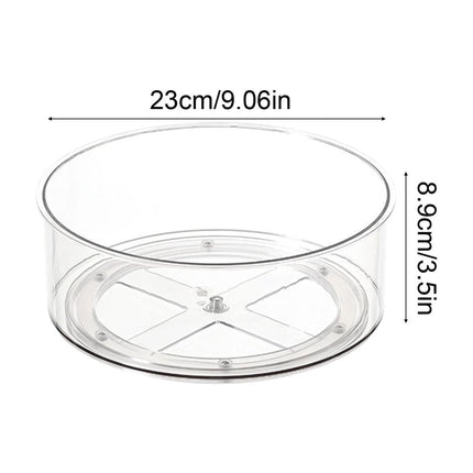 Lazy Turntable for Cabinet, Lazy Organizer with High Sides, Countertop Spinning Organizer for Spices, Clear Rotating Organizer, for Kitchen, Pantry, Refrigerator, Bathroom, Table, Fridge S.
