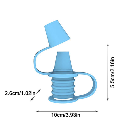 Original Water Bottle Topper, Silicone Sippy Top Spout with Protective Cap, Multifunctional Water Bottle Nozzle, 2-in-1 Water Bottle Cap, Silicone Topper for Food Pouch Blue.