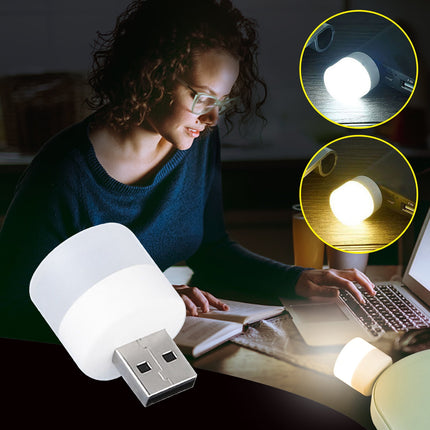 USB Night Light, LED Mini Light Bulb, Plug in Night Light, Small Bedside Night Lights, USB Light Bulb for Bedroom, Hallway, Kitchen, Car Tiny Light, Power Bank Power Outage Emergency Light Beige.