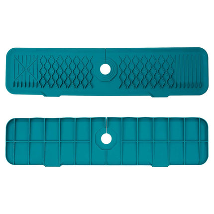 Faucet Mat for Kitchen Sink, Silicone Sink Splash Guard, Faucet Draining Mat, Dish Soap Sponge Holder, Around Faucet Bathroom Gadgets, Sink Accessories, Drying Mats Organizer Green.