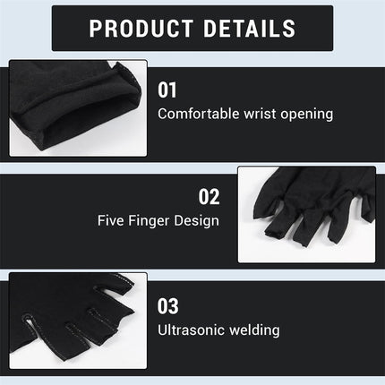12 Pairs Cotton Gloves,Reusable Half Finger Touchscreen Gloves,7.5x3.9In Summer Sun UV Protection Gloves for Men and Women Black.