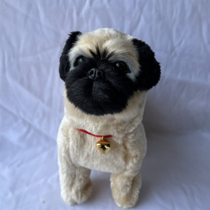 Simulation Dog Toy, Lifelike Stuffed Interactive Pet Toy, Stuffed Animals Electronic Puppy with Sound & Movable Limbs, for Birthday Party Holiday Gift Home Decor Beige.