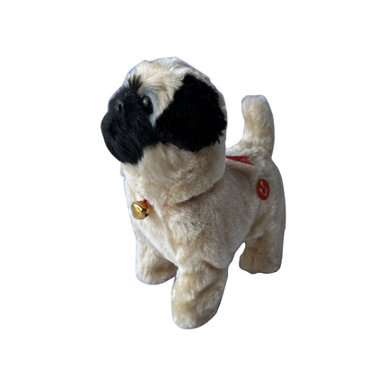 Simulation Dog Toy, Lifelike Stuffed Interactive Pet Toy, Stuffed Animals Electronic Puppy with Sound & Movable Limbs, for Birthday Party Holiday Gift Home Decor Beige.