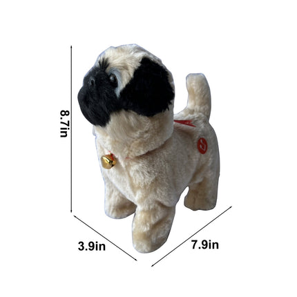 Simulation Dog Toy, Lifelike Stuffed Interactive Pet Toy, Stuffed Animals Electronic Puppy with Sound & Movable Limbs, for Birthday Party Holiday Gift Home Decor Beige.