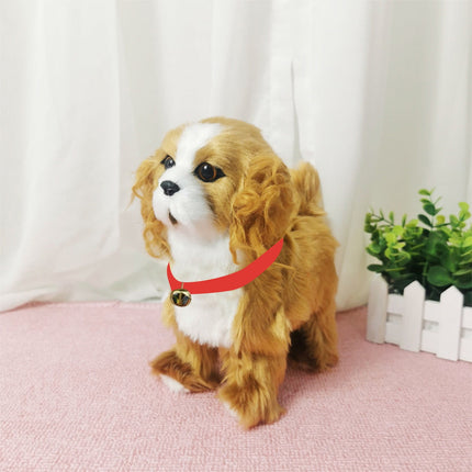 Simulation Dog Toy, Lifelike Stuffed Interactive Pet Toy, Stuffed Animals Electronic Puppy with Sound & Movable Limbs, for Birthday Party Holiday Gift Home Decor Brown.