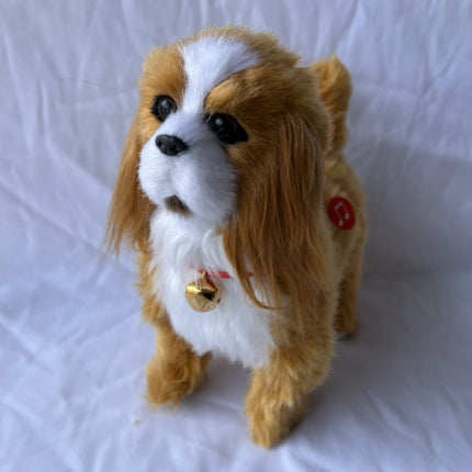 Simulation Dog Toy, Lifelike Stuffed Interactive Pet Toy, Stuffed Animals Electronic Puppy with Sound & Movable Limbs, for Birthday Party Holiday Gift Home Decor Brown.