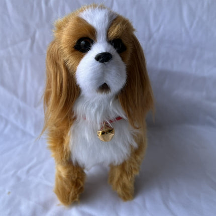 Simulation Dog Toy, Lifelike Stuffed Interactive Pet Toy, Stuffed Animals Electronic Puppy with Sound & Movable Limbs, for Birthday Party Holiday Gift Home Decor Brown.