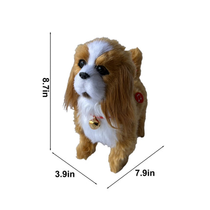 Simulation Dog Toy, Lifelike Stuffed Interactive Pet Toy, Stuffed Animals Electronic Puppy with Sound & Movable Limbs, for Birthday Party Holiday Gift Home Decor Brown.