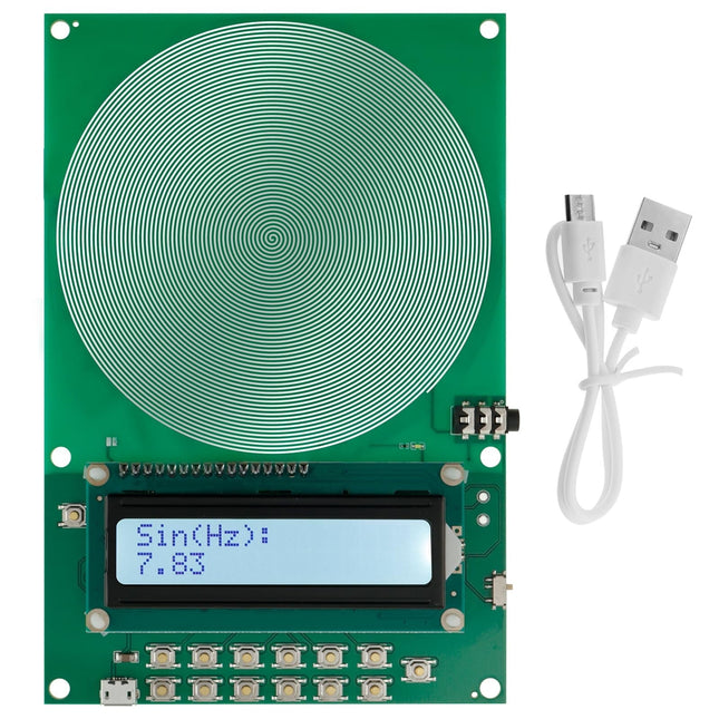 Schumann Wave Earth Electromagnetic Field Resonance Generator, 0.01Hz~300000Hz Adjustable Sine Wave Ultra-Low Frequency Pulse Generator, Sleep Aid, Meditation and Yoga Enhancer, No Shell Green.