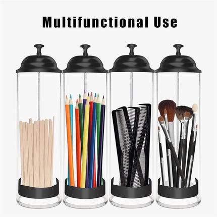 10.6 in Straw Dispenser with Lid, Tutuviw Plastic Straw Holder for Counter, Drinking Straw Organizer Container Transparent Straw Holder for Most Straws, Black (Straws Not Include).