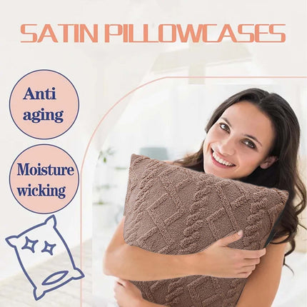 Summer Throw Pillows, Geometric Jacquard Plush Throw Pillow for Couch Bed Sofa, Farmhouse Neutral Solid Color Soft Cushion, Plush Short Wool Throw Pillow, for Living Room Bedroom Bed, 1Pc Brown.