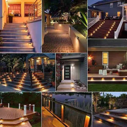Set of 4 outdoor solar lights, waterproof LED lights for outdoor use.