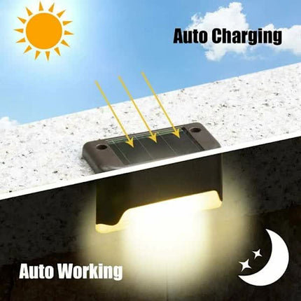Set of 4 outdoor solar lights, waterproof LED lights for outdoor use.