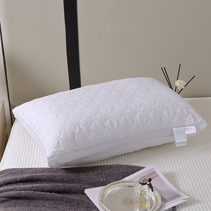 Pillows for Sleeping (1-Pack), Luxury Hotel Pillows Queen Size, Bed Pillows for Side and Back Sleeper, Hotel Luxury Pillow, Supportive Breathable Down Alternative Gusseted Pillow White.