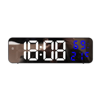 Digital Clock Large Display, Alarm Clock for Living Room Office Bedroom Decor, LED Corded Electric, Date Temp Display Wall Clock, Smart Cool Modern Desk Accessories Red.