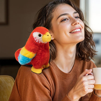 Shoulder Plush, Magnetic Plushs Toy Riding Stuffed Animals Toy, Cute Stuffed Doll with Magnet, Shoulder Parrot Plush Toy Home Decoration for Birthday Party Holiday Christmas Gift J.