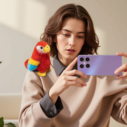Shoulder Plush, Magnetic Plushs Toy Riding Stuffed Animals Toy, Cute Stuffed Doll with Magnet, Shoulder Parrot Plush Toy Home Decoration for Birthday Party Holiday Christmas Gift J.