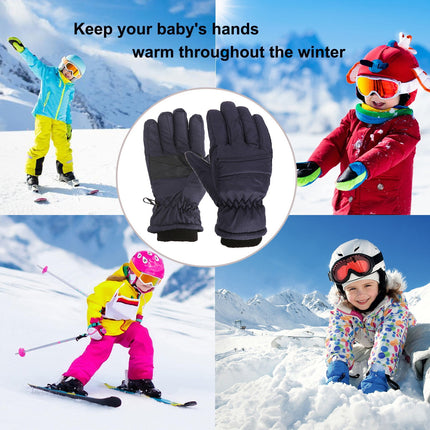 GXWEA 2T Gloves Kids Waterproof Gloves Kids Gloves Winter Gloves Thick Gloves Stretchy Warm Gloves Boys Girls 6-11 Year 4-8 Year AHA1 kids snow gloves Navy.