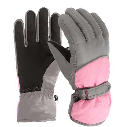 GXWEA 2T Gloves Kids Waterproof Gloves Kids Gloves Winter Gloves Thick Gloves Stretchy Warm Gloves Boys Girls 6-11 Year 10-16 Year AHA2 kids snow gloves Pink.