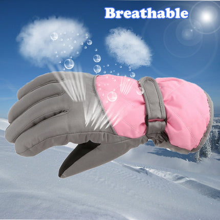 GXWEA 2T Gloves Kids Waterproof Gloves Kids Gloves Winter Gloves Thick Gloves Stretchy Warm Gloves Boys Girls 6-11 Year 10-16 Year AHA2 kids snow gloves Pink.