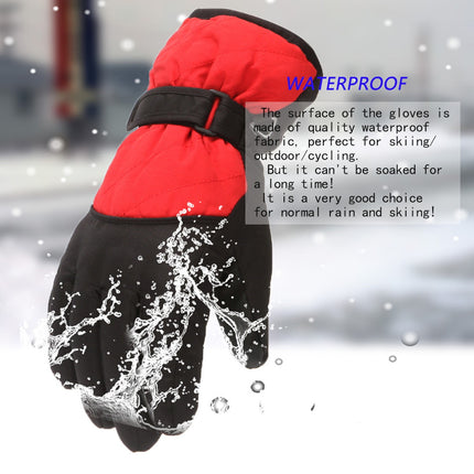 GXWEA 2T Gloves Kids Waterproof Gloves Kids Gloves Winter Gloves Thick Gloves Stretchy Warm Gloves Boys Girls 6-11 Year 10-16 Year AHA2 kids snow gloves Red.