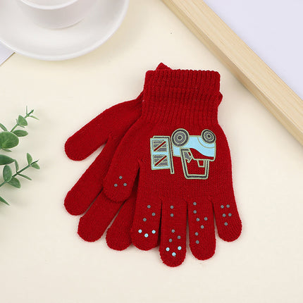 GXWEA 2T Gloves Kids Waterproof Gloves Kids Gloves Winter Gloves Thick Gloves Stretchy Warm Gloves Boys Girls 6-11 Year 5-12 years AHA4 kids snow gloves Red.