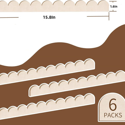 Scalloped Decorative Wood Trim,pack of 6 Cute DIY Edge Decorative Wall Trim,QZS Decorative Wood Molding for Home,Wall,Cabinet.
