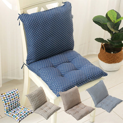 High Back Chair Cushions with Ties, 15.7" Indoor Outdoor Rocking Patio Chair Cushions, Non-skid No-Slip Onepiece Dining Chair Pad for Kitchen Dining Room Living Room Blue.