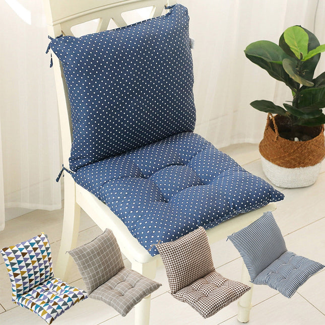 High Back Chair Cushions with Ties, 15.7" Indoor Outdoor Rocking Patio Chair Cushions, Non-skid No-Slip Onepiece Dining Chair Pad for Kitchen Dining Room Living Room Blue.
