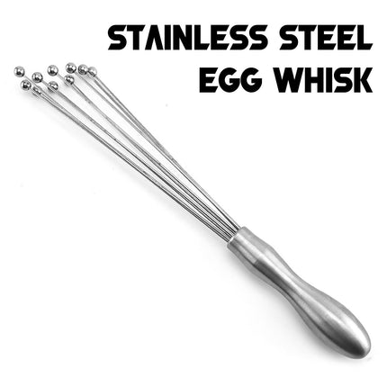 Egg Whisk,10" Stainless Steel Ball Whisk Egg Beater with Handle, Manual Mixers Whisk, Kitchen Tool for Baking Cooking A.