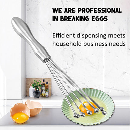 Egg Whisk,10" Stainless Steel Ball Whisk Egg Beater with Handle, Manual Mixers Whisk, Kitchen Tool for Baking Cooking A.