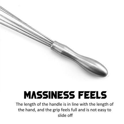 Egg Whisk,10" Stainless Steel Ball Whisk Egg Beater with Handle, Manual Mixers Whisk, Kitchen Tool for Baking Cooking B.