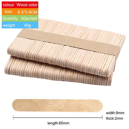 50PCS Wooden Crafts Sticks, 6" Wooden Ice Cream Sticks, Multi-functional Wide Lollipop Sticks for DIY Crafts and Education As shown.