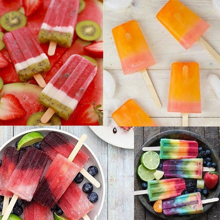 50PCS Wooden Crafts Sticks, 6" Wooden Ice Cream Sticks, Multi-functional Wide Lollipop Sticks for DIY Crafts and Education As shown.