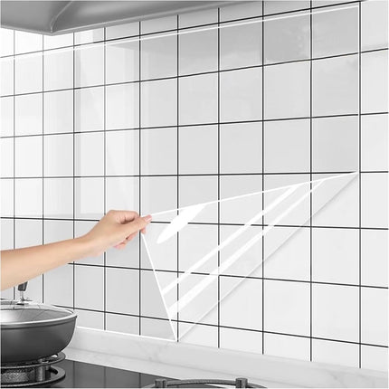 Wall Protective Film,Self-Adhesive Contact Paper,Removable Walls Covering,Heat-Resistant Clear Shelf Liner Backsplash for Home.